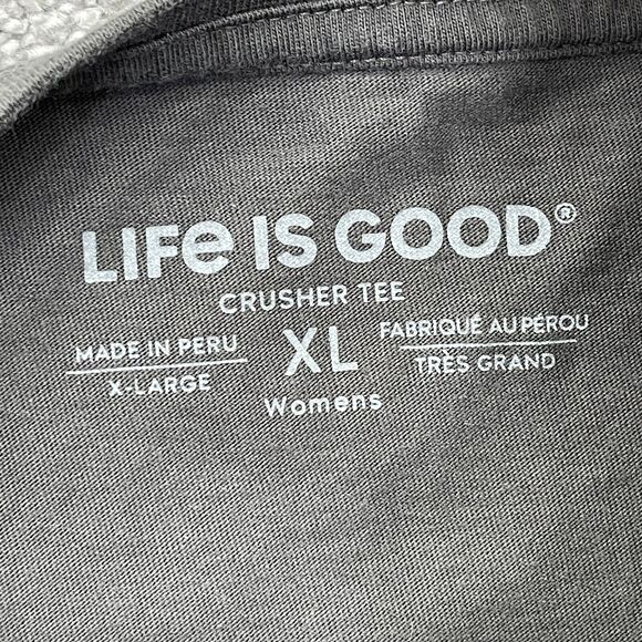 Life Is Good Black Tee with Green Print - Picture 4 of 10